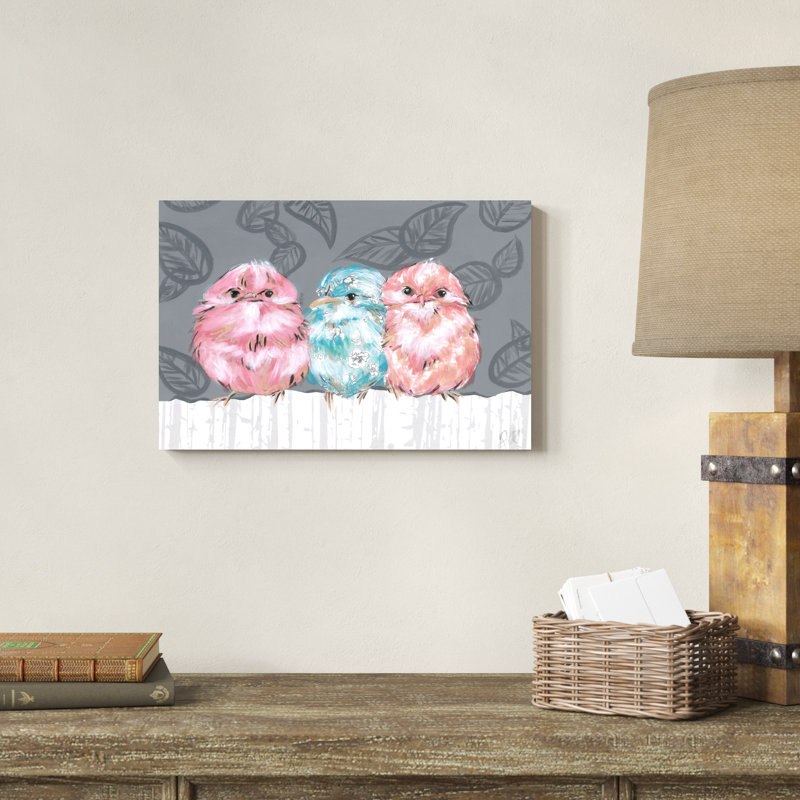Trio d'oiseaux de l'UA CH II, H 12 po x l 18 po x P 1,25 po
