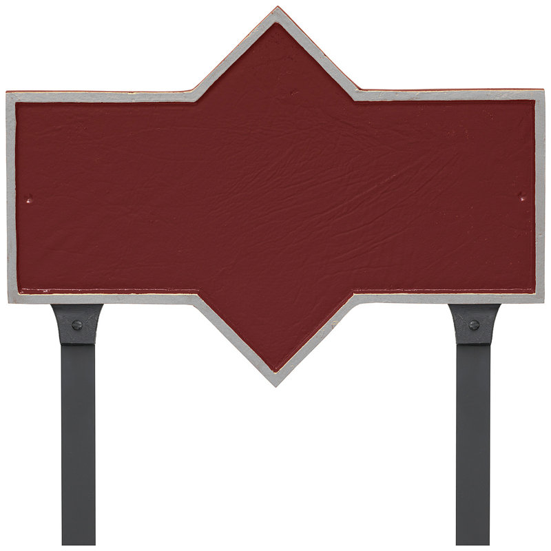 Plaque d'adresse rectangulaire à deux lignes Piedmont, Rouge brique / argent