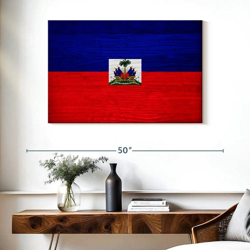 Bois de Borges, drapeau d'Haïti, H 26 po x l 39 po
