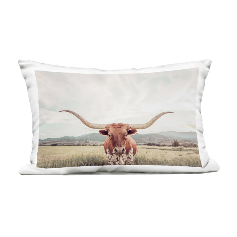 Coussin d'extérieur Longhorn Portrait