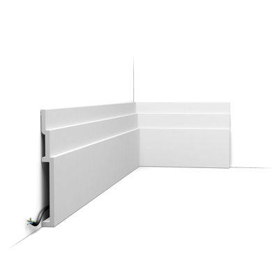 7/8 in D x 7-7/8 in W x 78-3/4 in L Primed White High Impact Polystyrene Baseboard Moulding