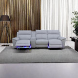 122.5" 4-Piece Lambswool Power Reclining Living Room Sofa with Wireless Charger