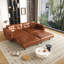 Canapé-lit gigogne de 234 cm (92,1 po), canapé-lit convertible 3 en 1 en similicuir avec accoudoirs ultra larges, canapé moderne capitonné, canapé 4 places avec 2 coussins pour salon-1311714390