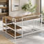 Bureau d'angle en forme de L de 140 cm (55 pouces) avec support d'écran, tiroirs et étagères de rangement, idéal pour les petits espaces, style campagnard.