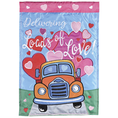 Garden Flag Truck Delivering Loads Love
