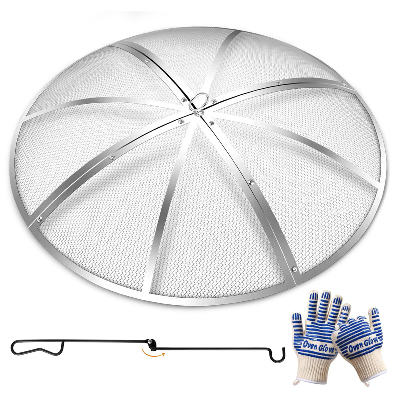 4 lb. Silver 22 in. x 22 in. Fire Pit Lid Fire Pit Accessory