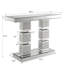 Console étroite en miroir avec incrustation de pilier en forme de cube écrasé, table d'appoint décorative en verre argenté, table de canapé décorative pour le vestibule et le salon