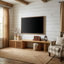 Meuble télé moderne avec espace de rangement Meuble télé minimaliste pour salon / chambre à coucher - Naturel (extensible pour les téléviseurs de 78,7 à 110 pouces)-1511575634-1514346628