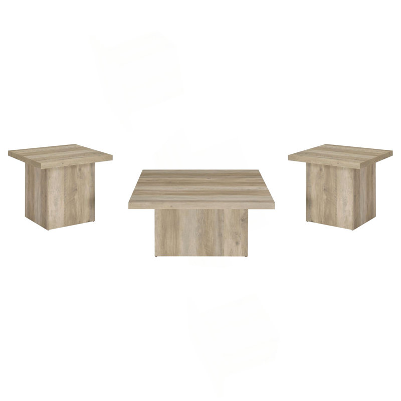 Eldridge Latte 3-piece Coffee Table Set, Light Brown