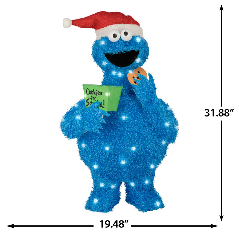 Sculpture 3D de Noël en forme de guirlande lumineuse - Monstre de biscuits - 31 po - Sésame