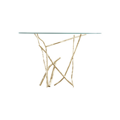 Brindille 52" W Glass Top Console Table