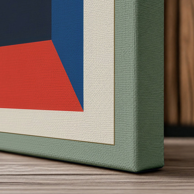 Abstraction Geometric - Wrapped Canvas, 24x16 - 61.0 x 40.6 cm, Sage Border