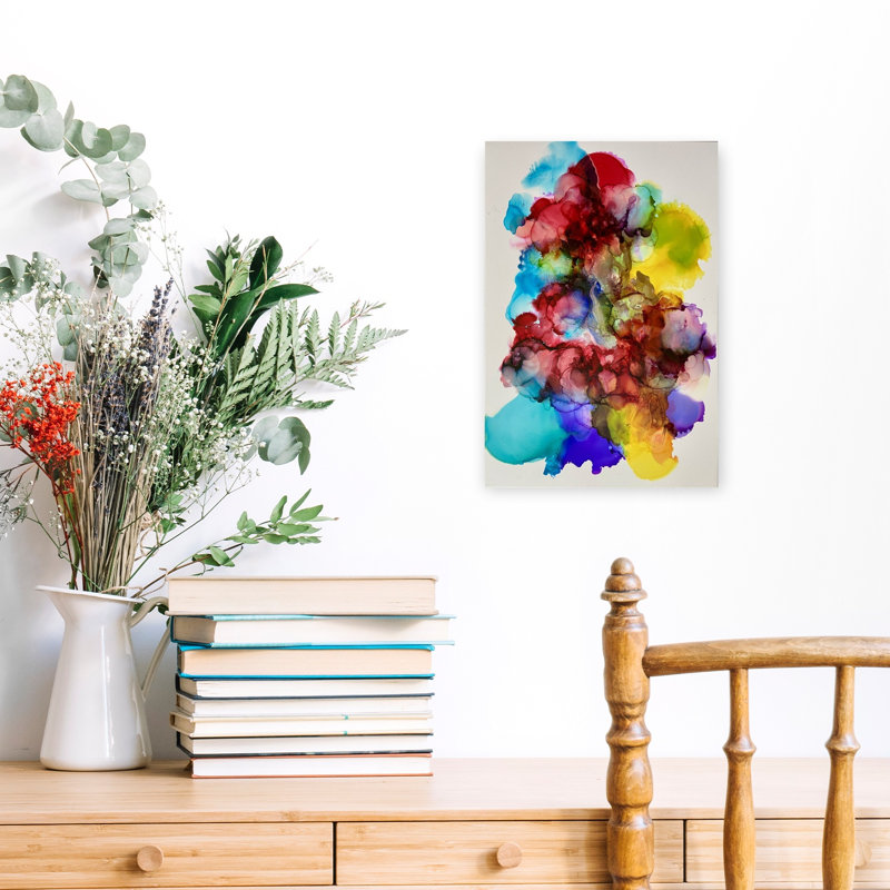 Blooms VI, art mural contemporain contemporain abstrait, H 18 po x l 12 po