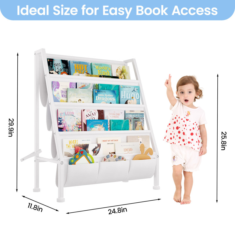Bibliothèque pour enfants et rangement pour jouets, bibliothèque pour tout-petits à 3 niveaux avec tiroir pour le rangement de livres et de jouets