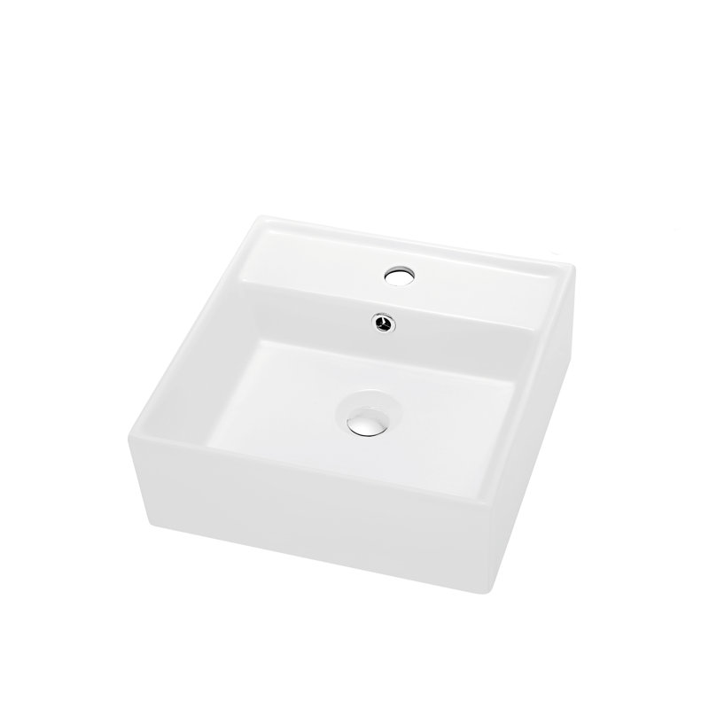 Dawn USA 16.13'' White Ceramic Rectangular Bathroom Sink with Overflow