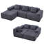 Canapé en L rembourré 100,79 po avec méridienne convertible-107088519