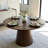 Blake Walnut Finish Round Wood Pedestal Dining Table-1415345860
