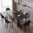 Simple Modern Rectangular Rock Slab Dining Table-109872046