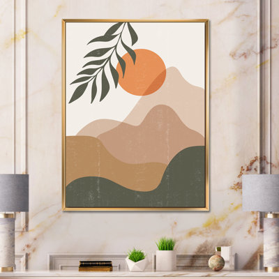 " Abstract Red Moon In Earth Toned Mountains I "