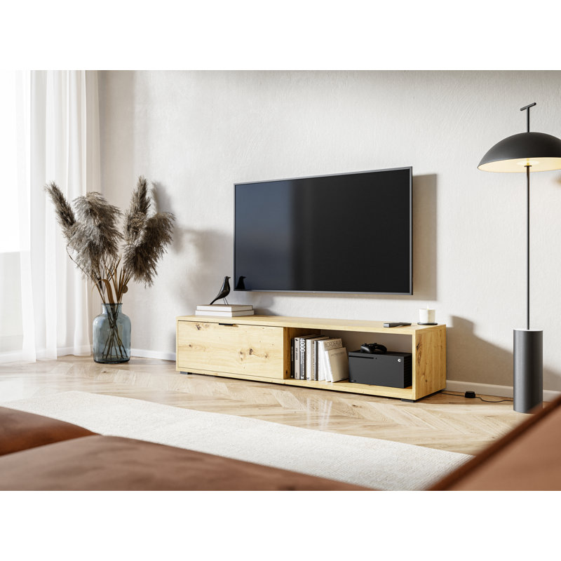 Khuyen Unfinished Floating TV Stand for TVs up to 65", Brown