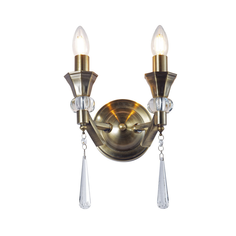 Eddings Candle Wall Light, Antique Brass