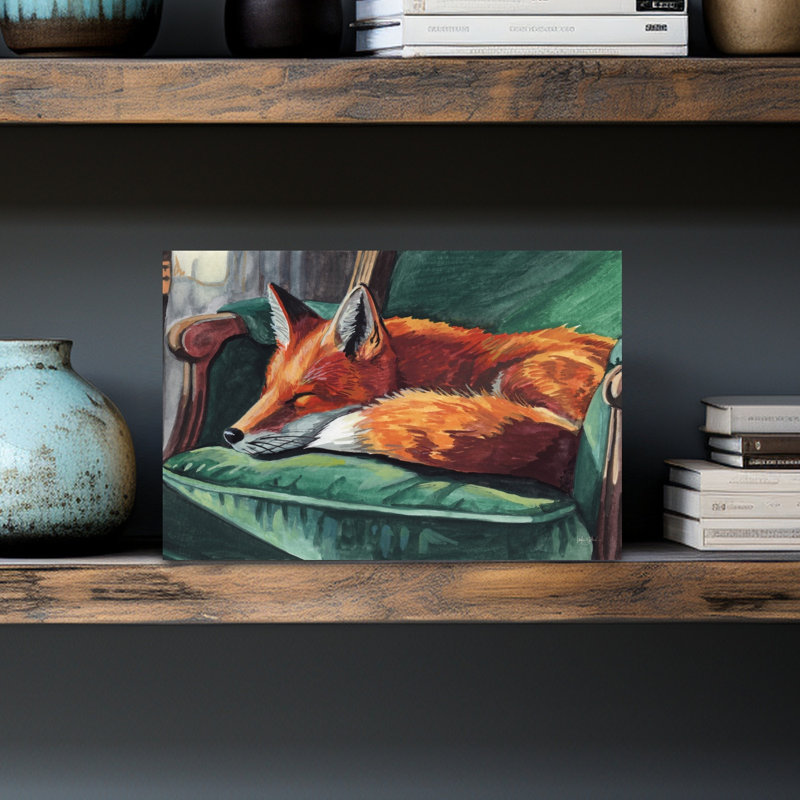 «Dreams of a Dapper Fox Contemporary Forest Forest», reproduction d'art, H 12 po x l 18 po
