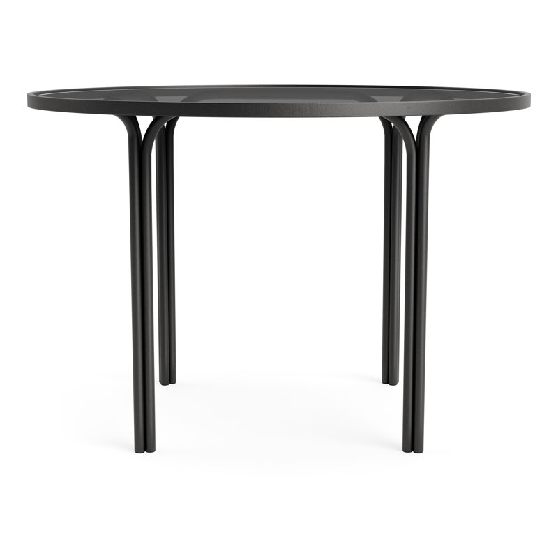 Kantan Outdoor Round Dining Table, Textured Pewter