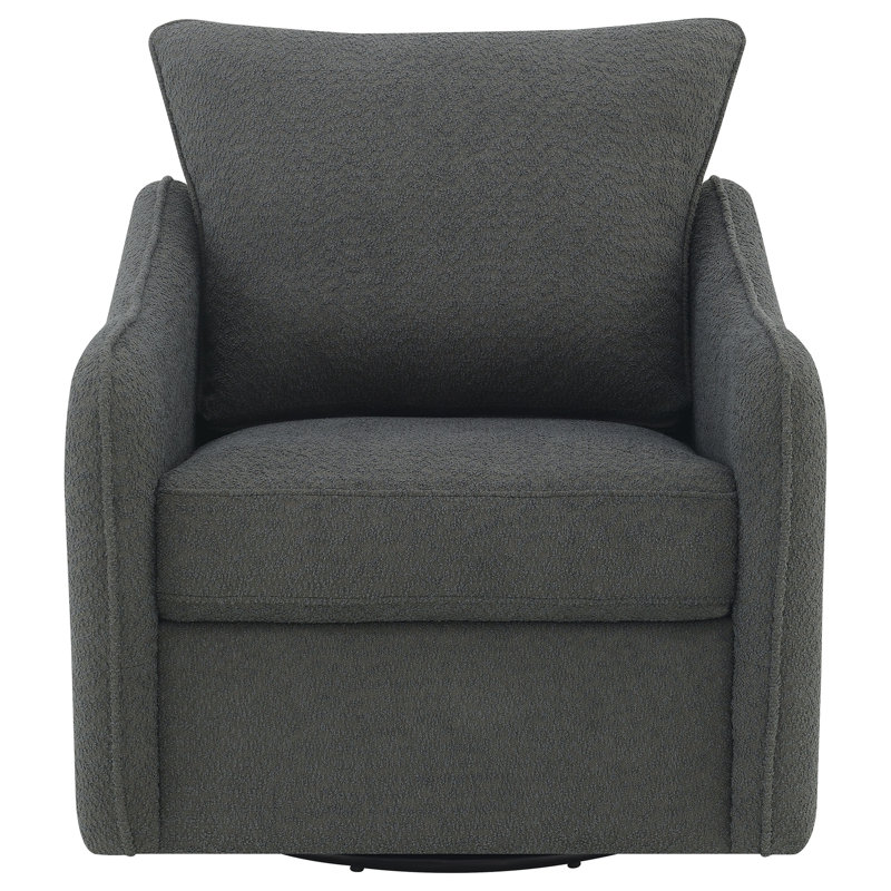 Fauteuil pivotant rembourré gris anthracite Nikko, Gris anthracite