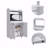 Kitchen Kart, Double Door Cabinet, One Open Shelf, Two Interior Shelves