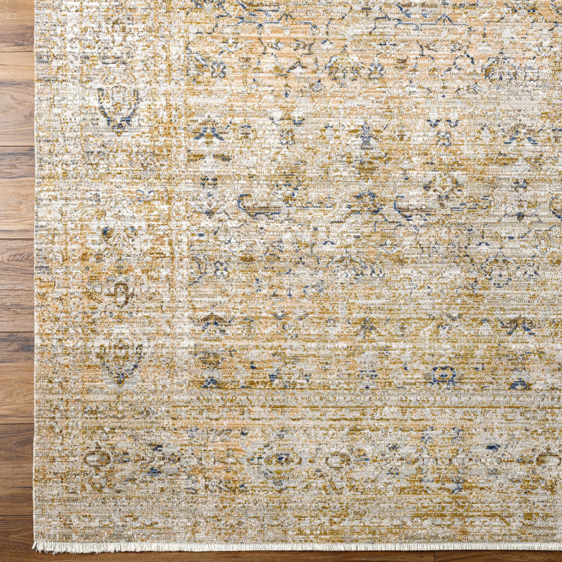Margaret Vintage Washable Distressed Brown Synthetic Area Rug