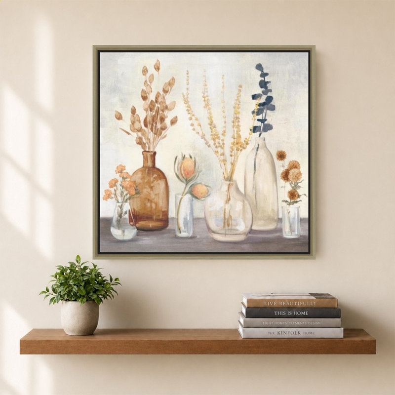 «Autumn Greenhouse I Amber» par Julia Purinton - Impression sur toile, H 40 po x l 40 po, Champagne