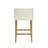 Fauna Modern Transitional Wood Counter Height Kitchen Bar Stool In Amber Glow Finish With White Boucle Fabric Upholstered Seat - Set Of 3-332545651-332545663-332545656
