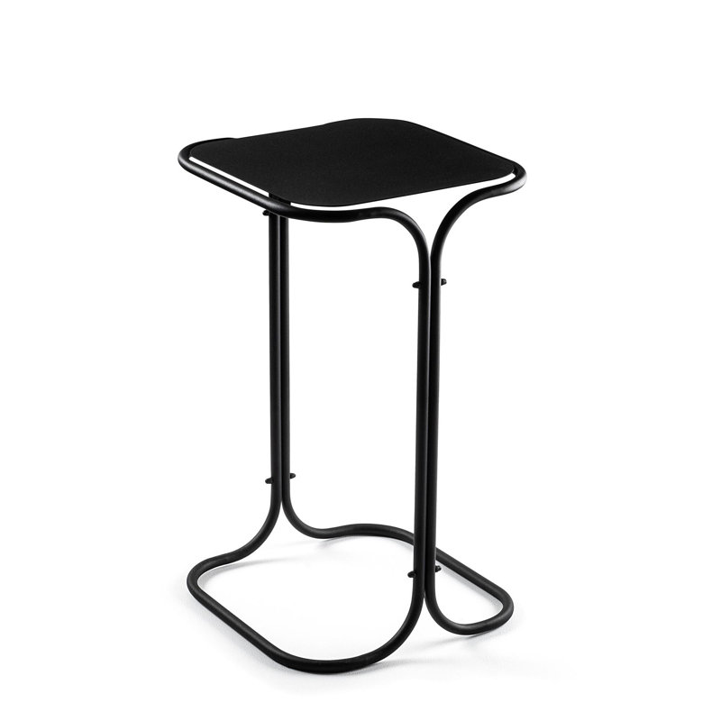 Table basse moderne noire de 11,8 po x 20,5 po x 11,8 po | Fabrication 100% métal, assemblée | Design industriel élégant pour la maison et le bureau, pièce décorative durable et élégante