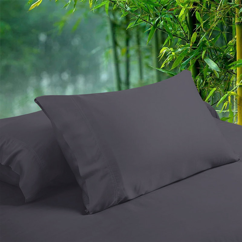 Macklan Microfibre Brushed Pillowcase - Set of 2, Charcoal