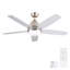Ventilateur de plafond d'intérieur en nickel brossé de 52 pouces avec lumière DEL intégrée et moteur à courant continu