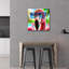  Art mural en verre «Flamingo Sun lunettes» par Rey Klimt, 24 po x 24 po