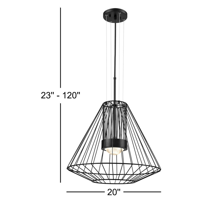 Arctic 1 - Light LED Chandelier, 23" H x 20" W x 20" D