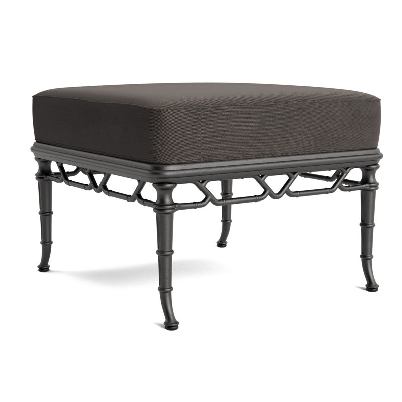 Calcutta Outdoor Ottoman, Textured Pewter, Fushion Charcoal