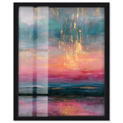 Décoration murale "Shadowbox Glimmering Dusk III" par Art Remedy, cadre noir, 30 x 36