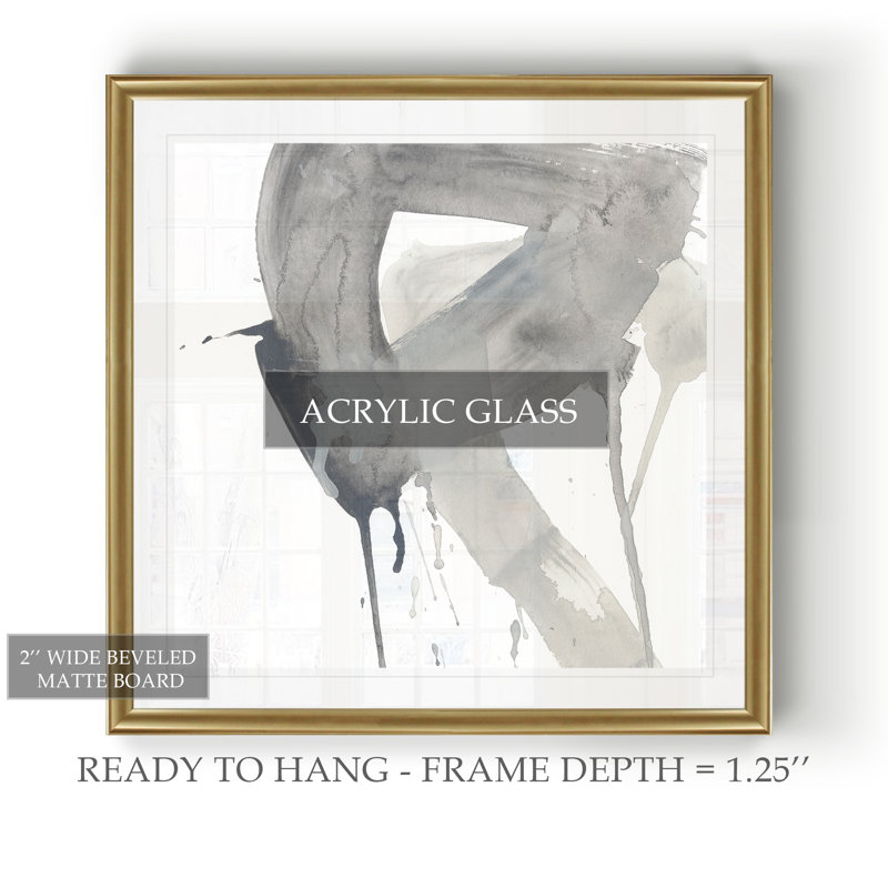 Swath I - Wrapped Canvas Print, Gold Framed, 30.5" H x 30.5" W x 1.5" D