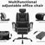 Chaise d'ordinateur noire avec repose-pieds réglable, double couche et rétractable multifonctionnel, extensible, rembourrage en mousse à mémoire de forme-1701724969