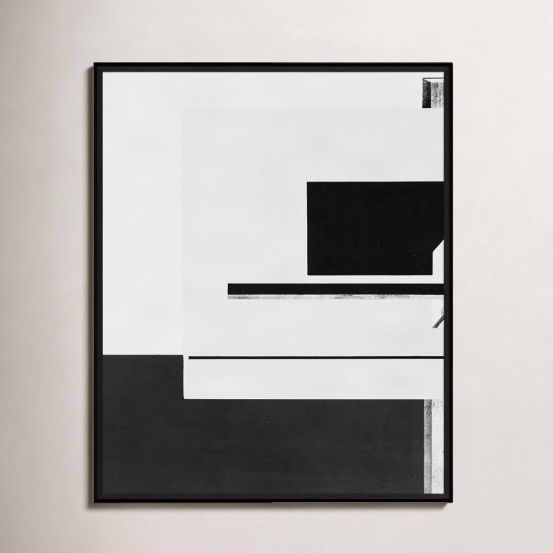 'Geometric Study' Framed Graphic Art Print in Black and White