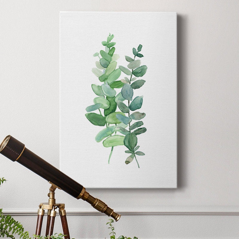Eucalyptus II - peinture sur toile tendue, H 27 po x l 18 po x P 1 po