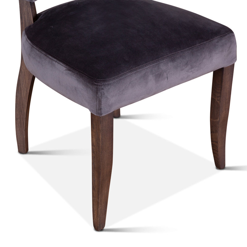 Mindy Upholstered Dining Chair, Asphalt Gray , White