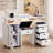 Nail Tech Desk with Storage Stool, Electric Dust Collector, Rolling Manicure Table with Lockable Wheels, Storage Drawers, Wrist Cushion, Acetone-Resistant Salon Workstation-1766833420