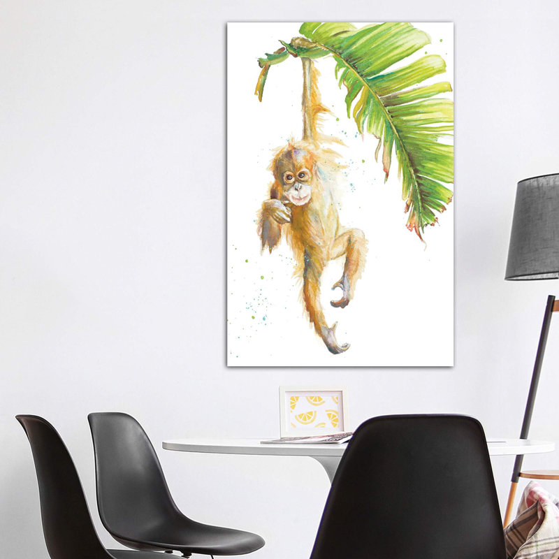 «Monkeys in the Jungle I» par Patricia Pinto - reproduction d'art, H 60 po x l 40po x P 1,5 po, Toile tendue, Pas de tapis
