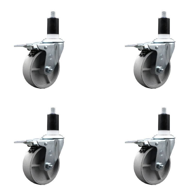 Jeu de roulettes semi-pivotantes extensibles, 4 po x 1-1 / 2 po