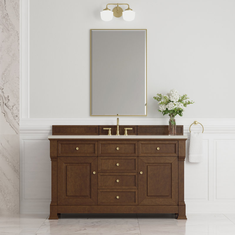 Brookfield Single Vanity, Honey Oak, Siberian, Widespread