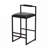 Faux Leather Upholstered Metal Bar Stools Set with Back-1928819945