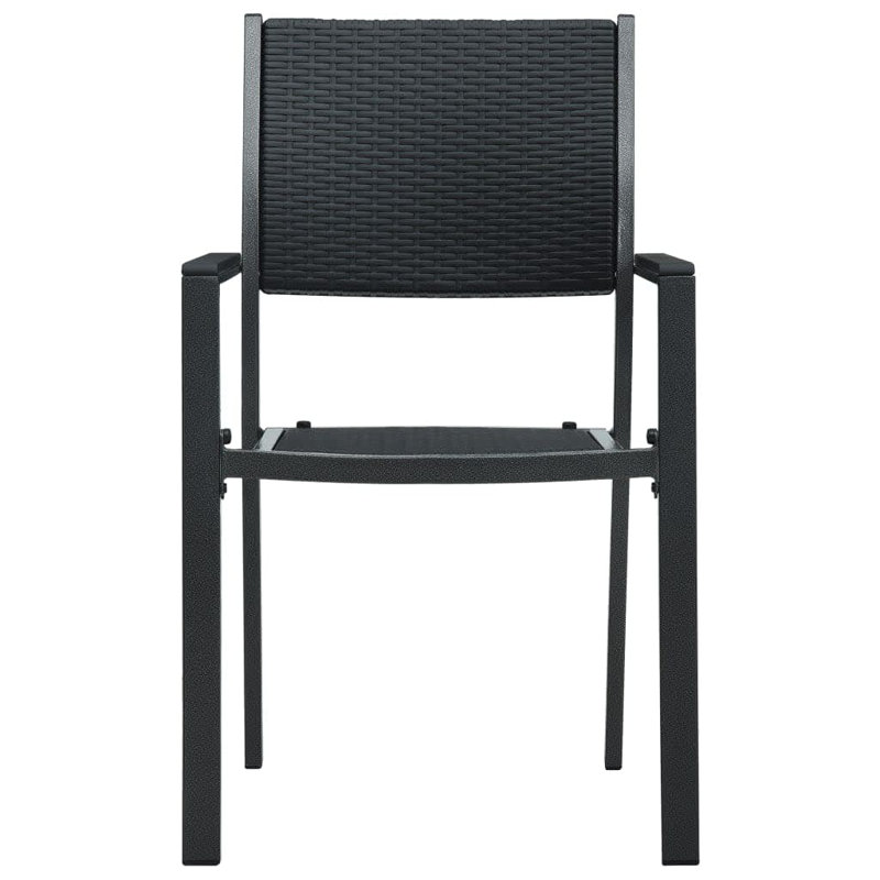 Ensemble repas d'extérieur léger en acier thermolaqué noir 5 pièces Garden